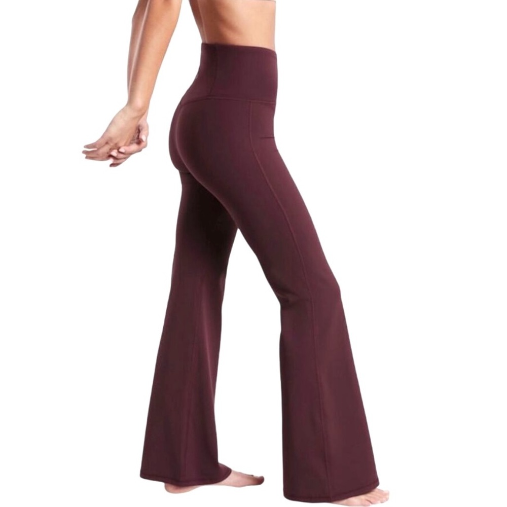 Athleta Women's High-Waist Flare Leggings in Burgundy